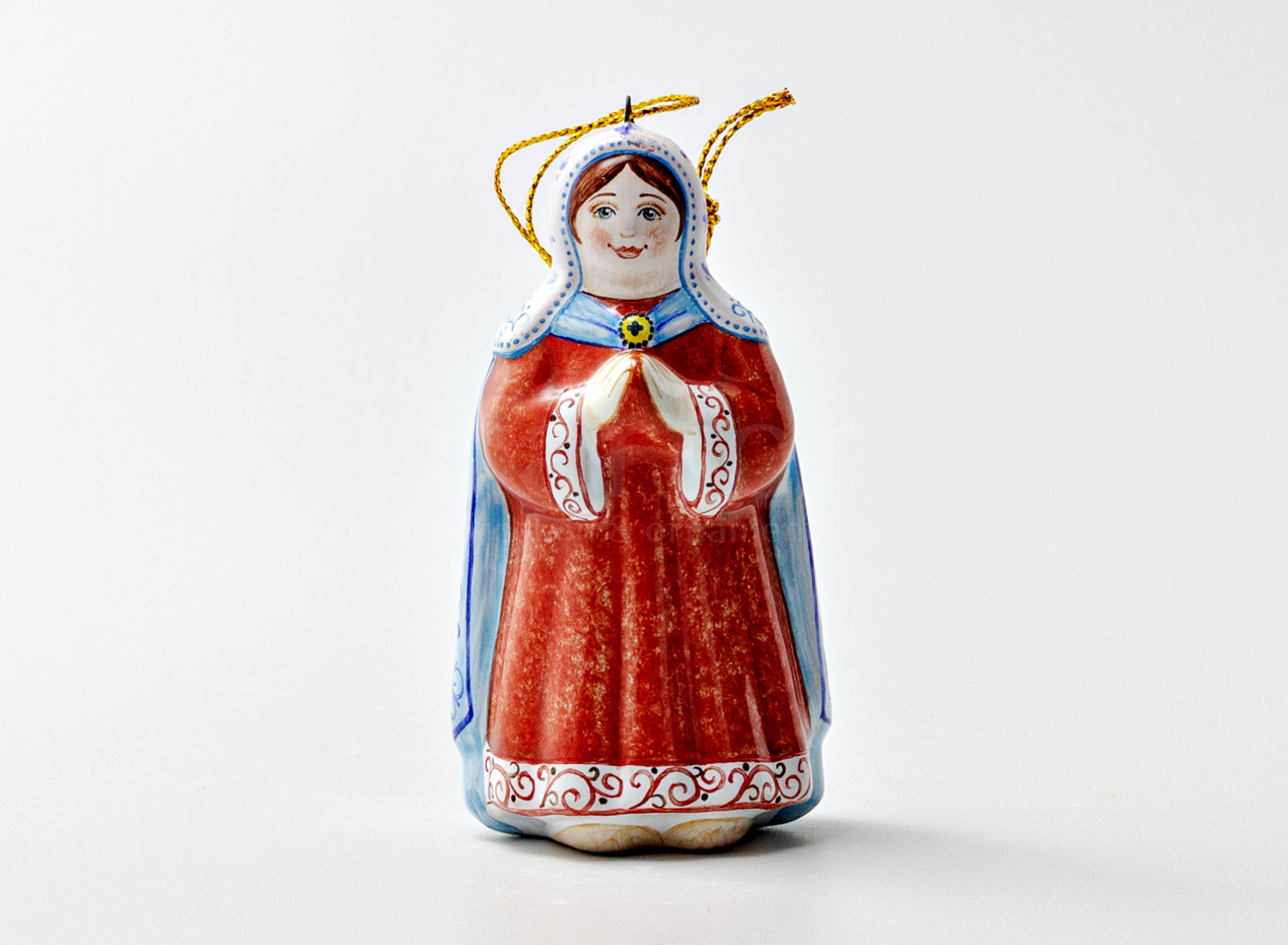 Елочная игрушка «Мария» Форма: Мария. Майолика. 48 x 40 x 90 мм.