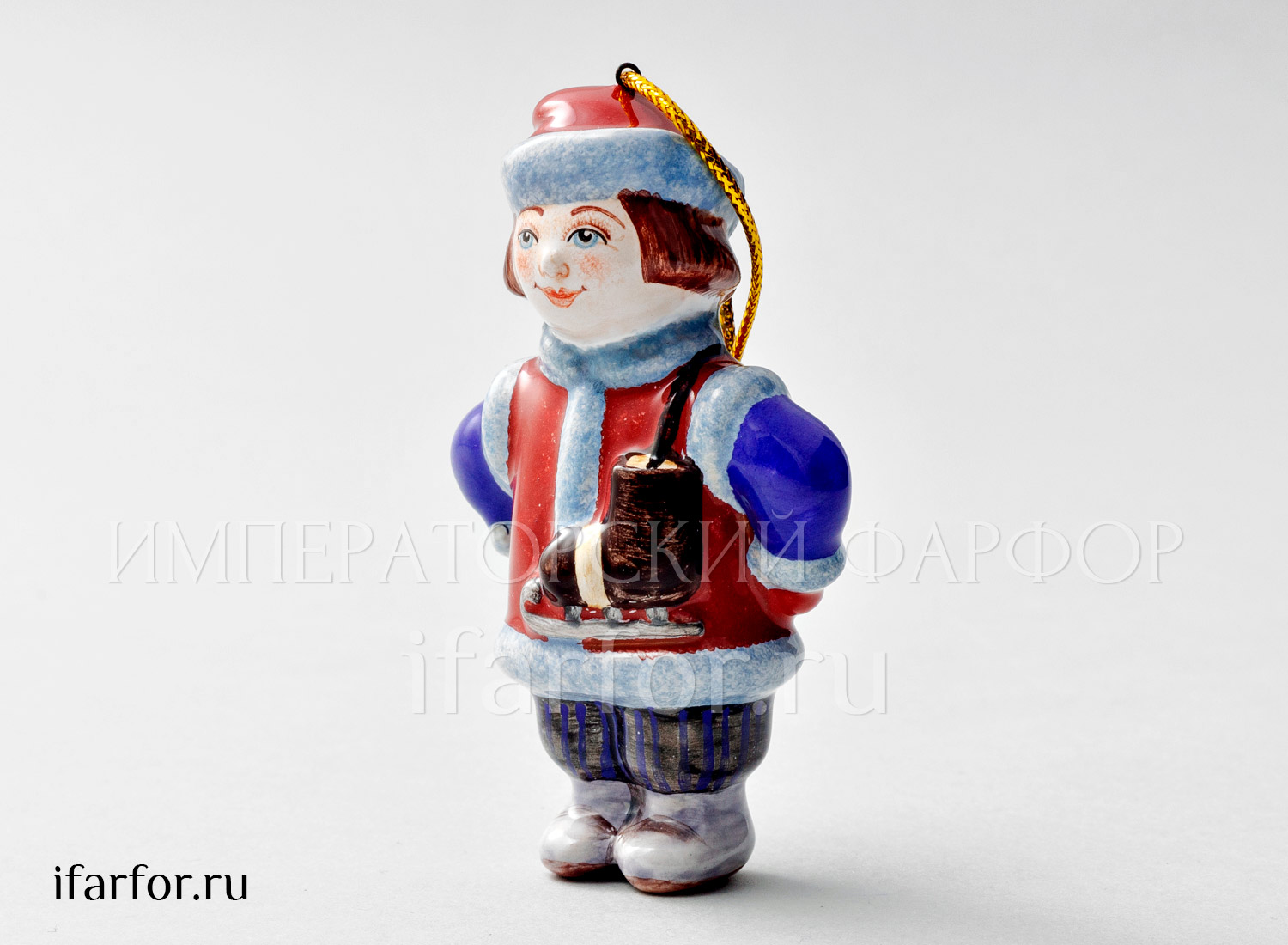 Елочная игрушка «Январь» Форма: Январь. Майолика. 55 x 95 мм.