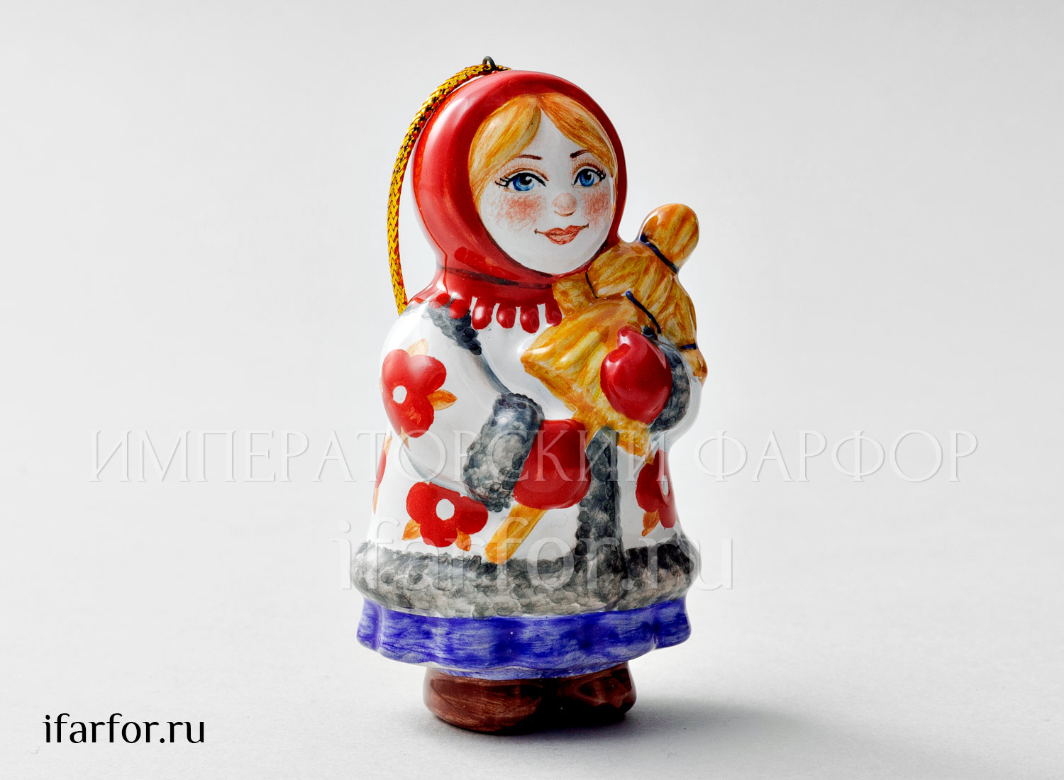 Елочная игрушка «Февраль» Форма: Февраль. Майолика. 50 x 85 мм.
