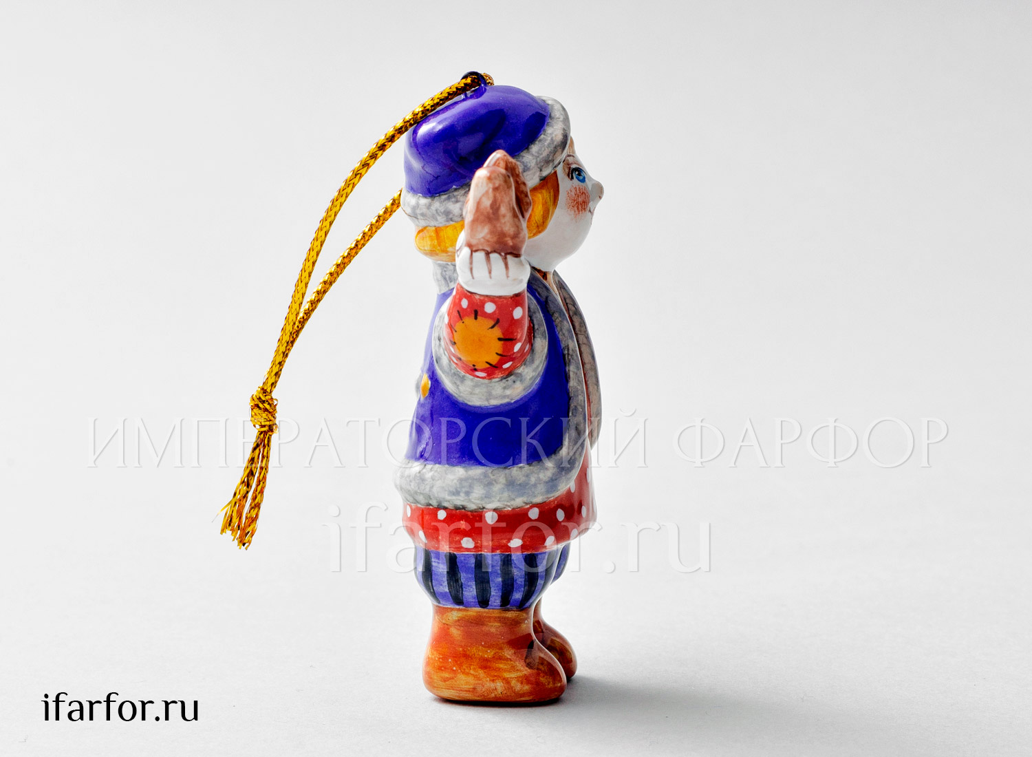 Елочная игрушка «Март» Форма: Март. Майолика. 79 x 88 мм.