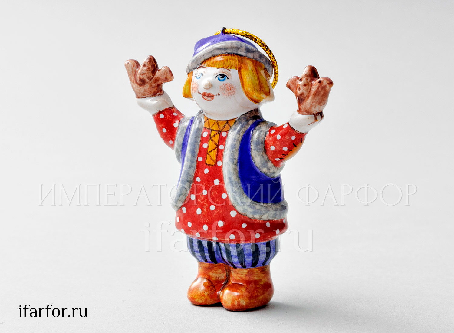 Елочная игрушка «Март» Форма: Март. Майолика. 79 x 88 мм.