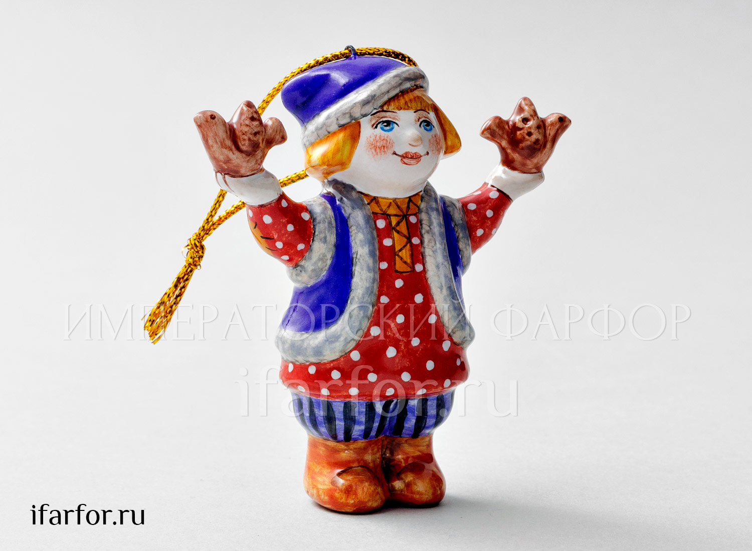 Елочная игрушка «Март» Форма: Март. Майолика. 79 x 88 мм.