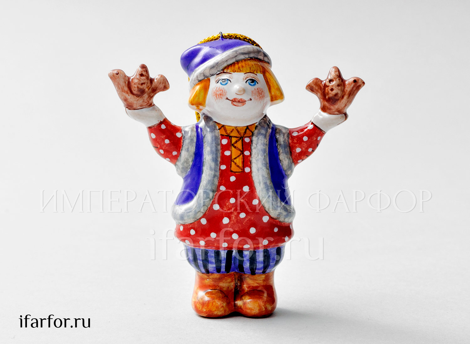 Елочная игрушка «Март» Форма: Март. Майолика. 79 x 88 мм.