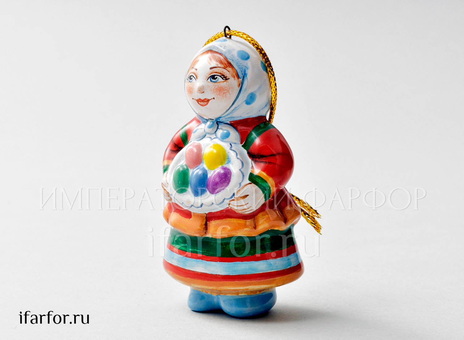 Елочная игрушка «Апрель» Форма: Апрель. Майолика. 50 x 80 мм.