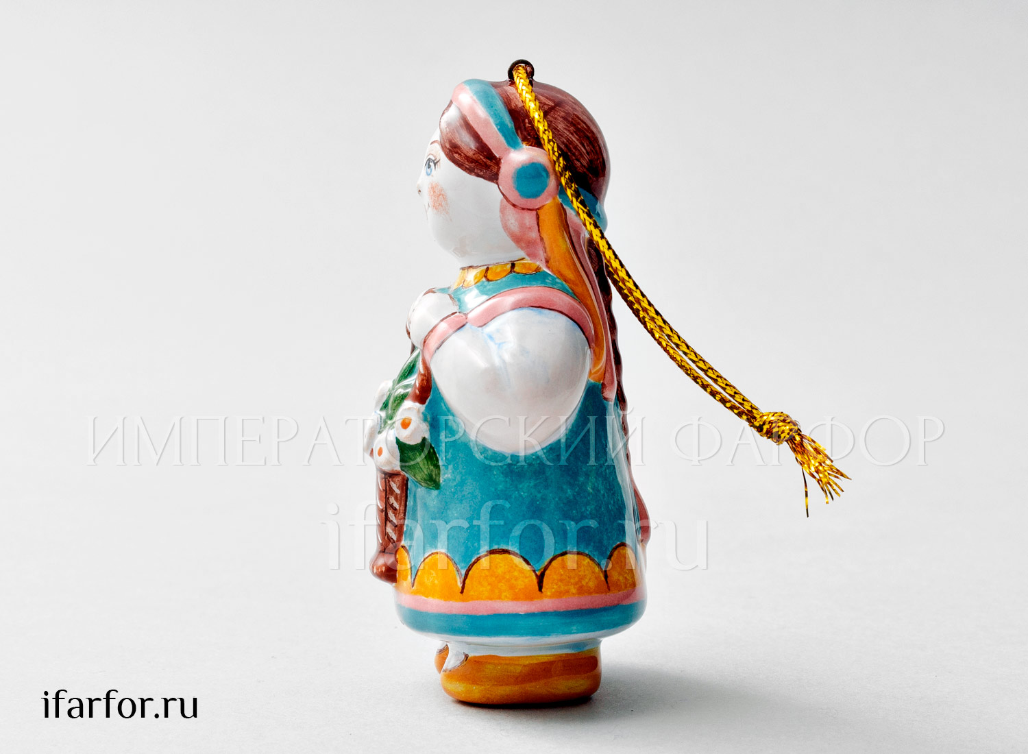 Елочная игрушка «Май» Форма: Май. Майолика. 50 x 85 мм.