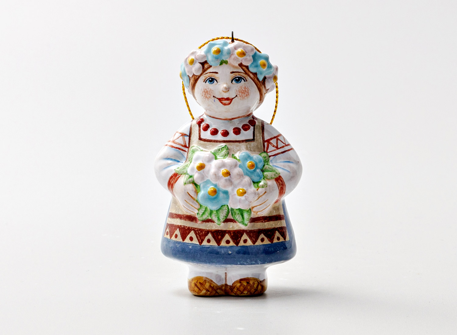 Елочная игрушка «Июнь 1» Форма: Июнь 1. Майолика. 55 x 97 мм.