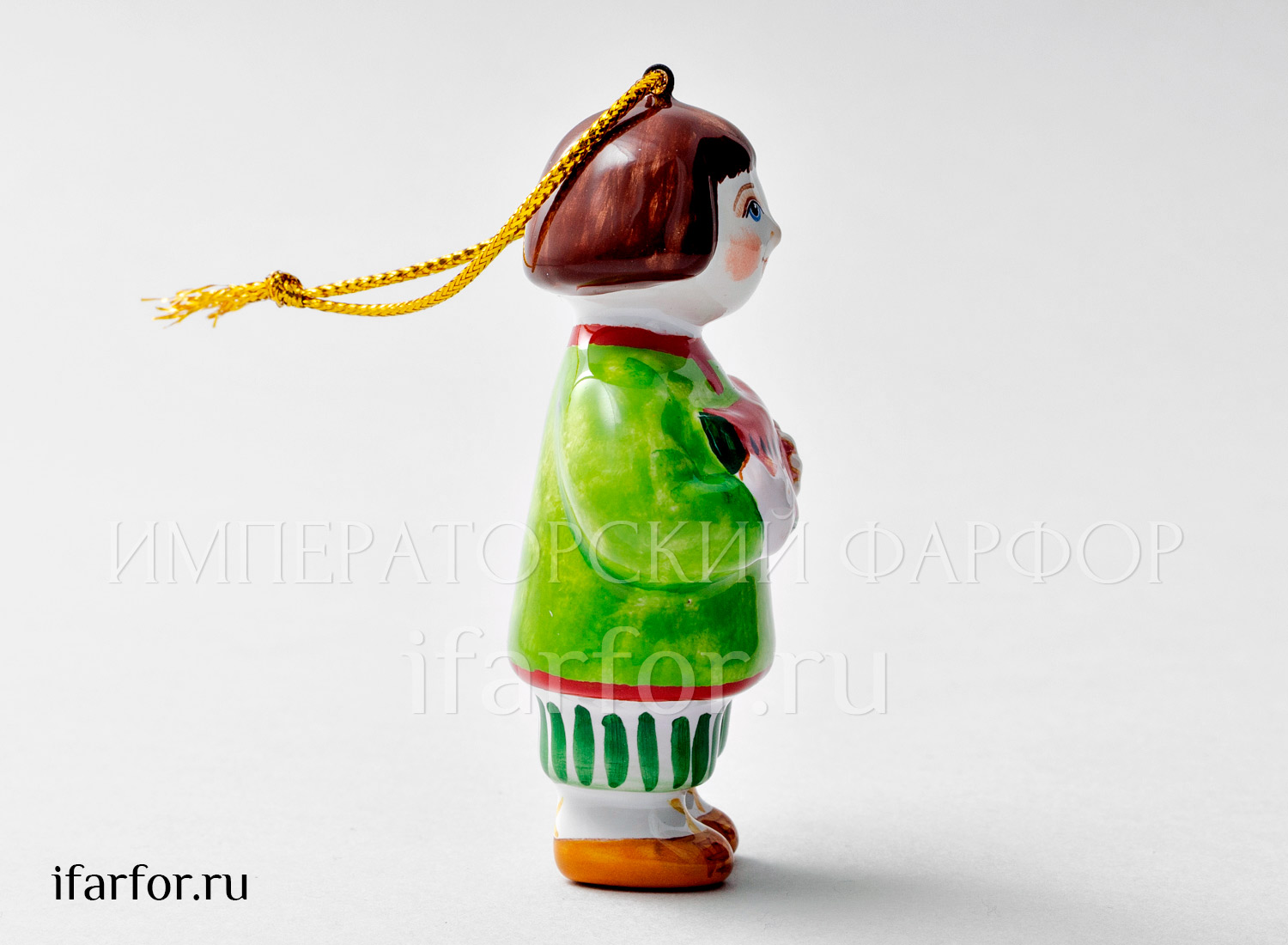 Елочная игрушка «Август» Форма: Август. Майолика. 52 x 92 мм.
