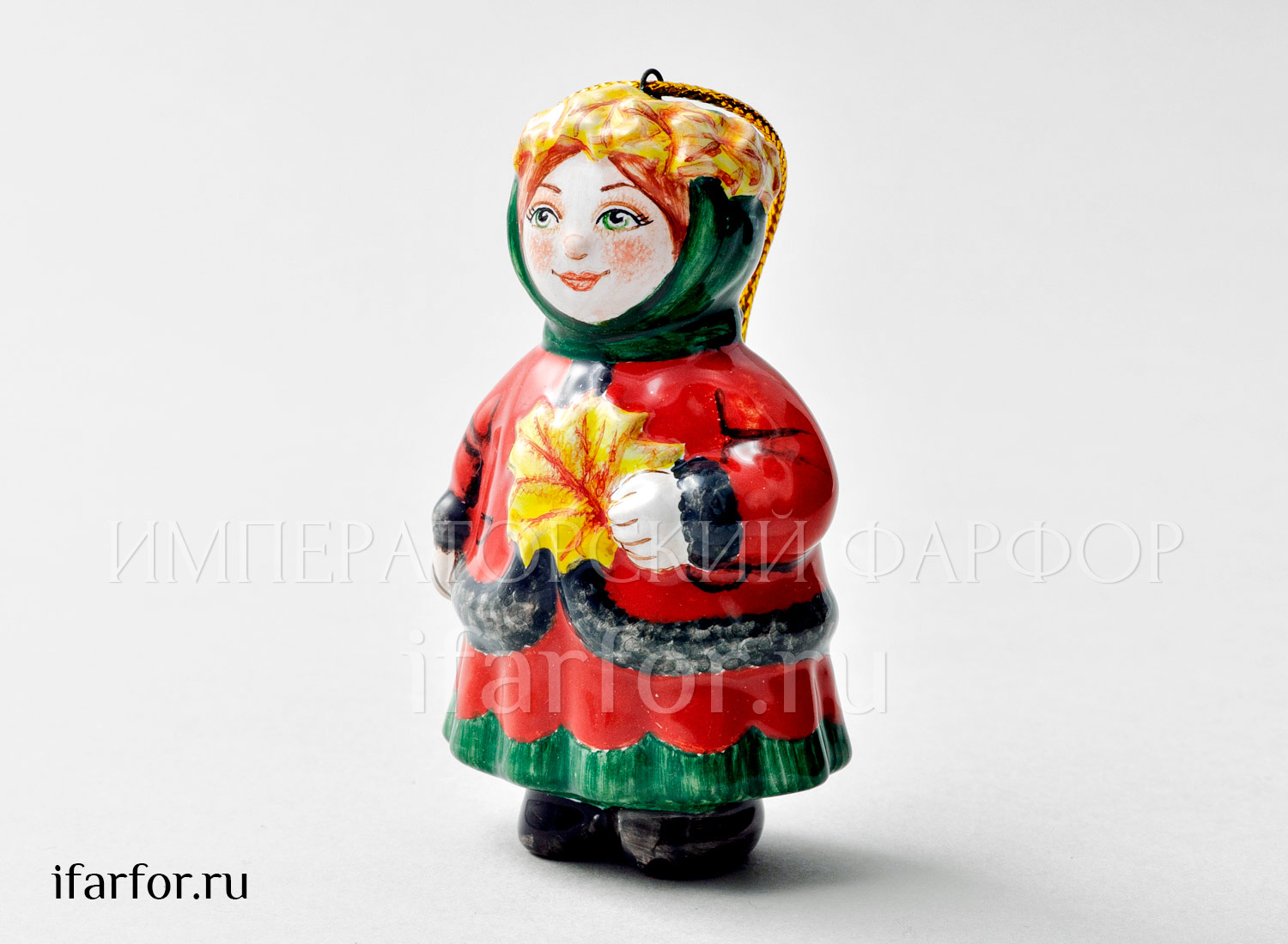 Елочная игрушка «Октябрь» Форма: Октябрь. Майолика. 55 x 85 мм.