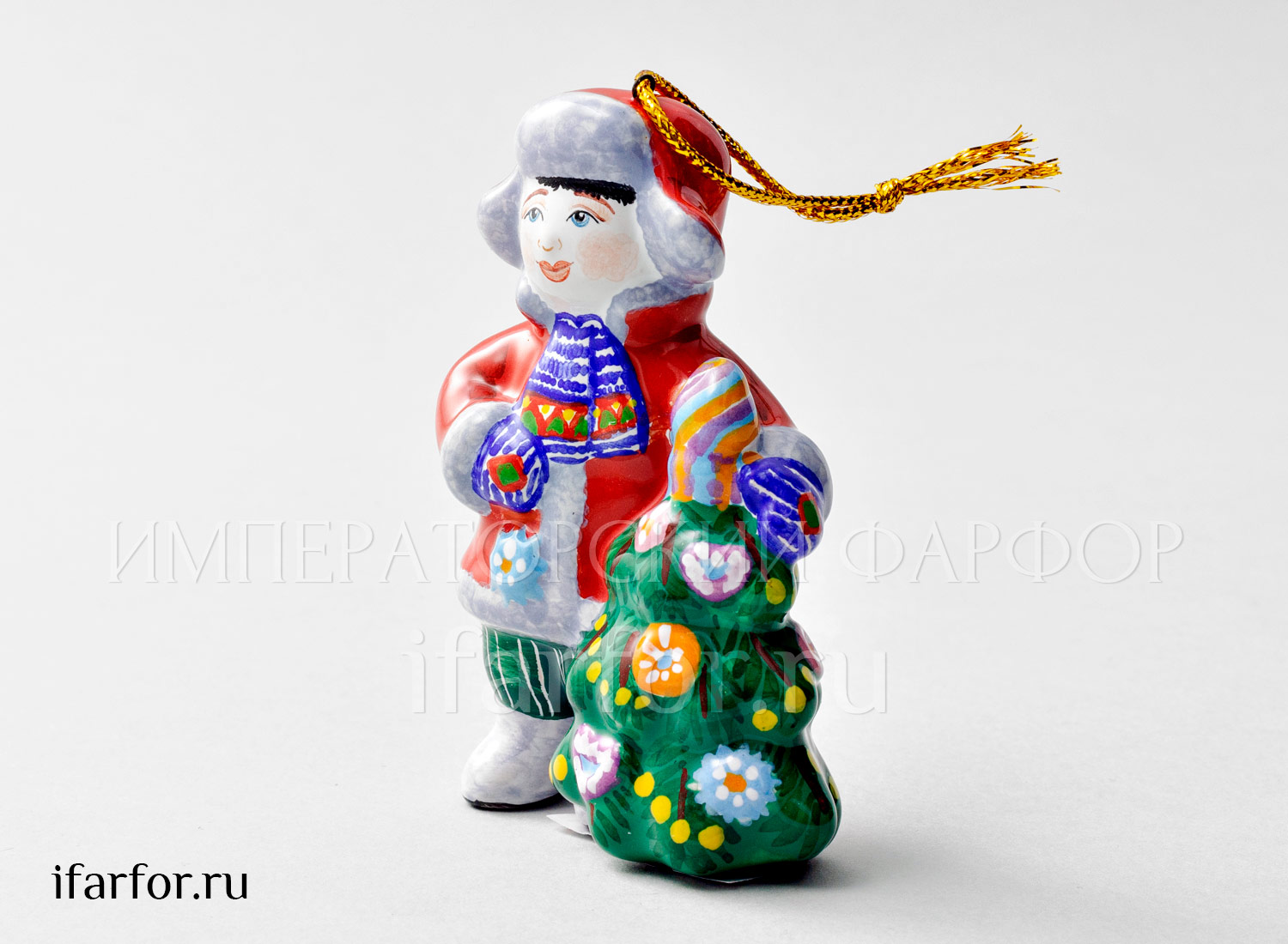 Елочная игрушка «Декабрь» Форма: Декабрь. Майолика. 60 x 97 мм.