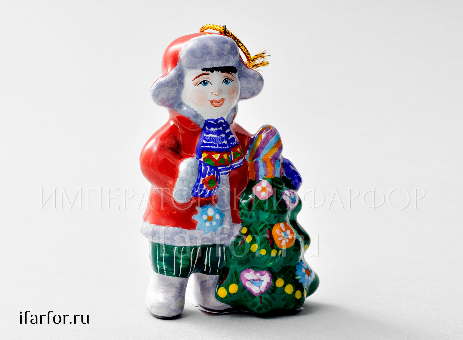 Елочная игрушка «Декабрь» Форма: Декабрь. Майолика. 60 x 97 мм.