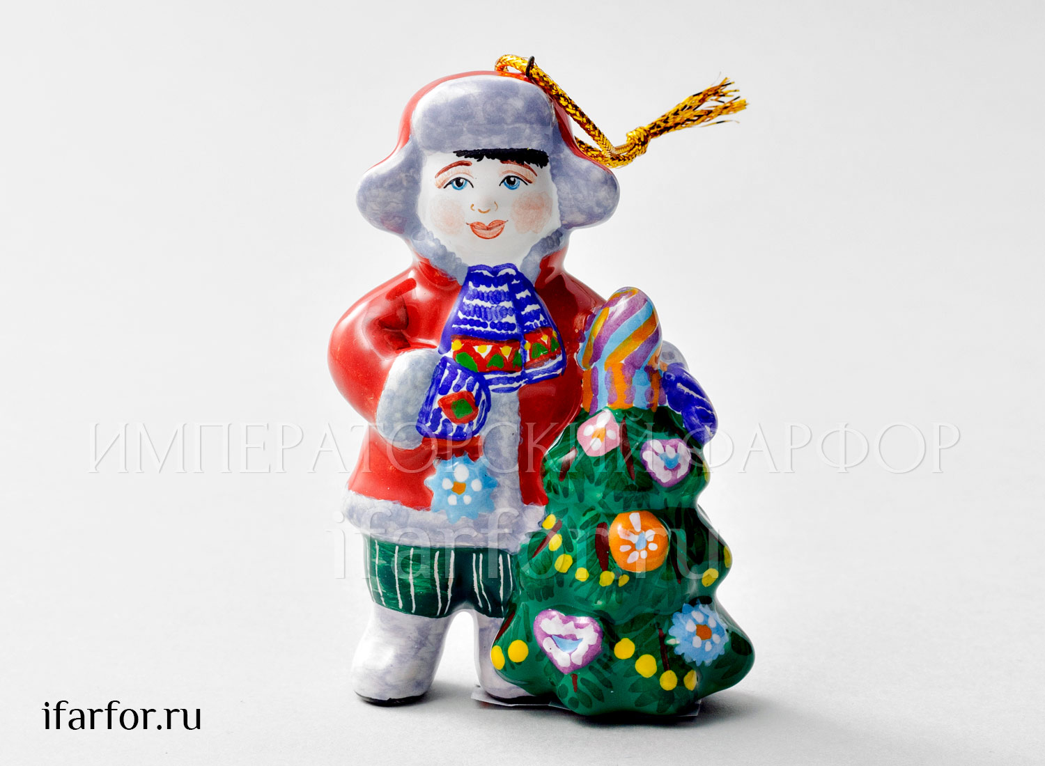 Елочная игрушка «Декабрь» Форма: Декабрь. Майолика. 60 x 97 мм.