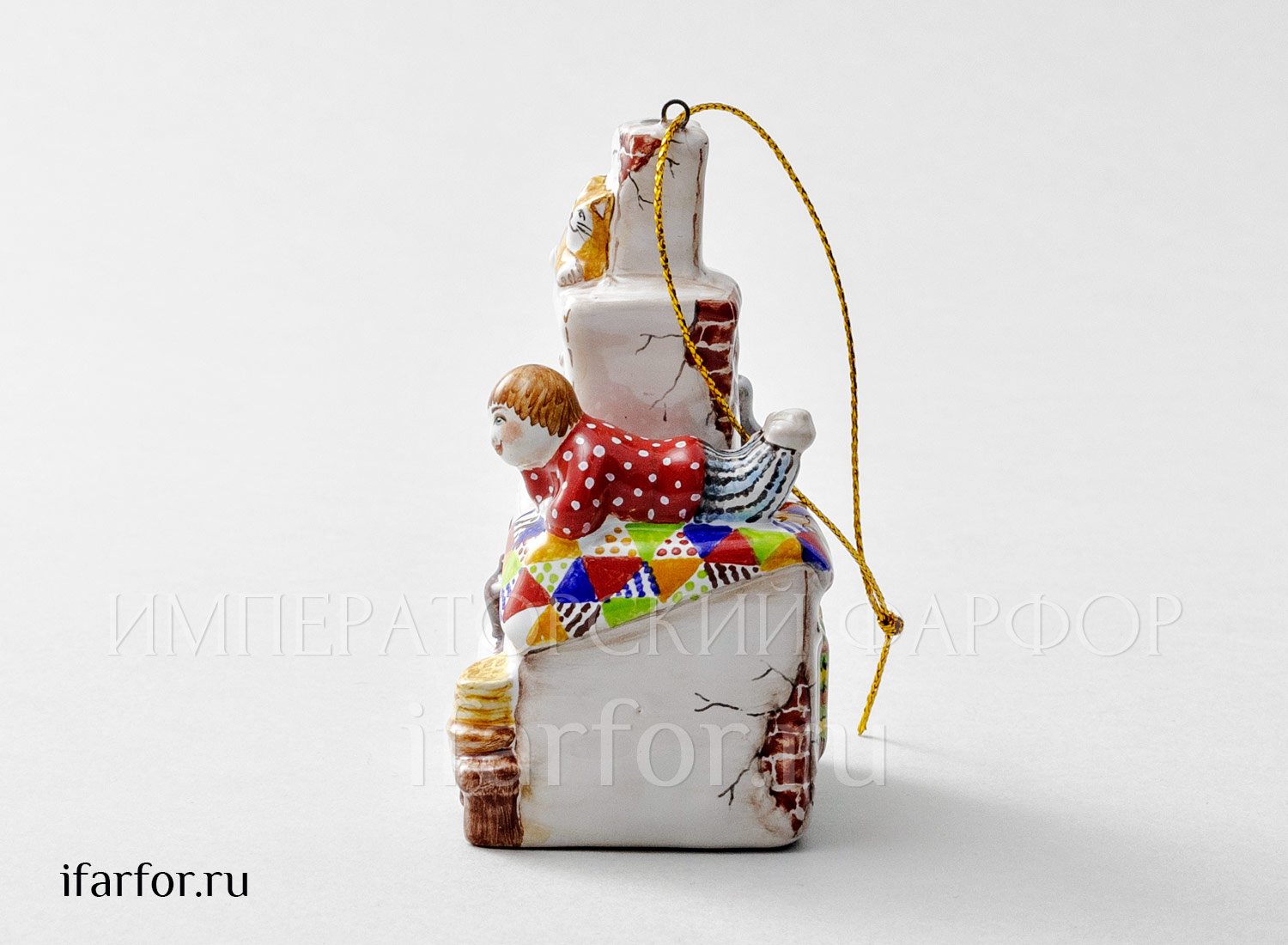 Елочная игрушка «Печка» Форма: Печка. Майолика. 70 x 100 мм.