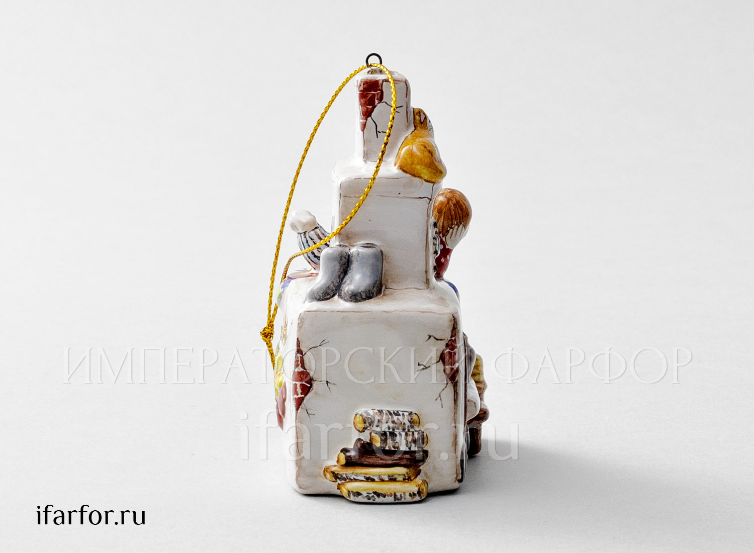 Елочная игрушка «Печка» Форма: Печка. Майолика. 70 x 100 мм.