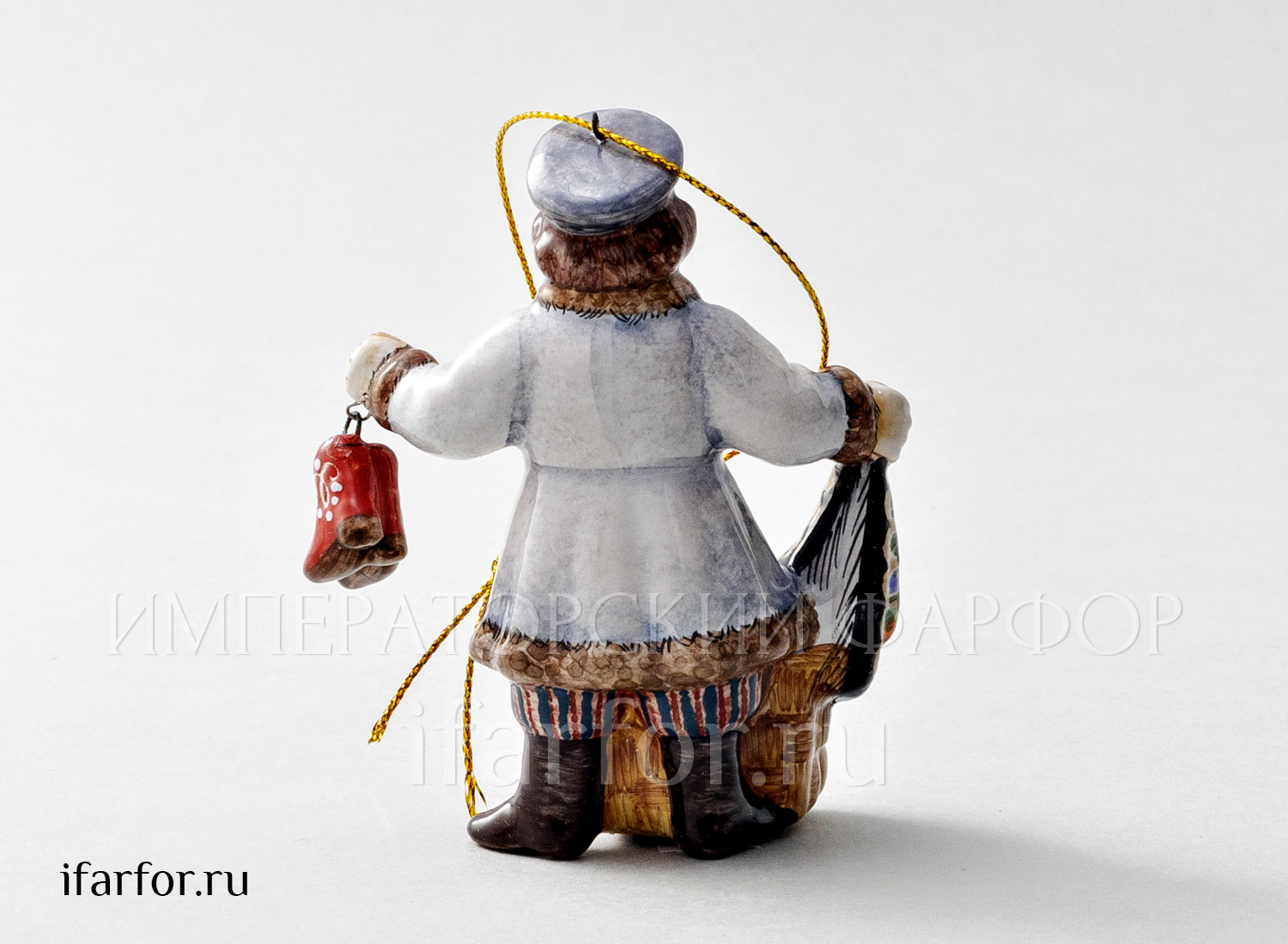 Елочная игрушка «Коробейник» Форма: Коробейник. Майолика. 65 x 100 мм.