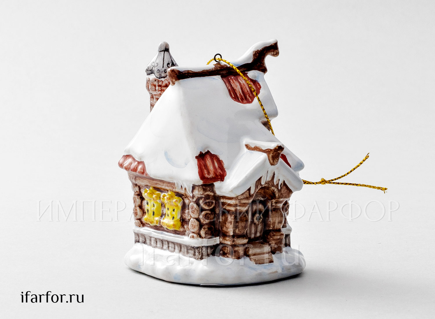 Елочная игрушка «Избушка» Форма: Избушка. Майолика. 97 мм.