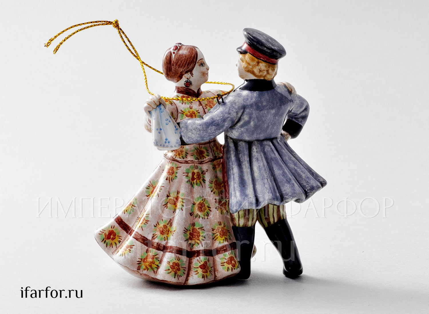 Елочная игрушка «Кадриль» Форма: Кадриль. Майолика. 75 x 90 мм.