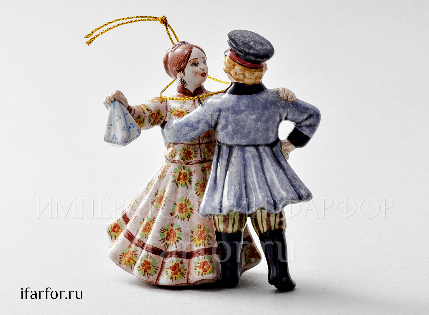 Елочная игрушка «Кадриль» Форма: Кадриль. Майолика. 75 x 90 мм.