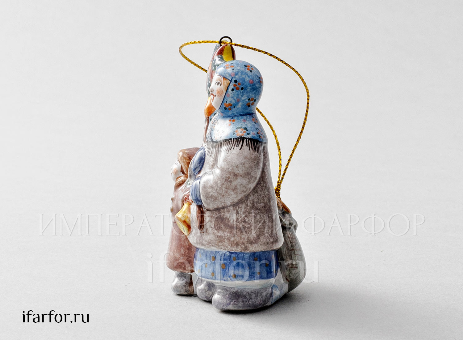 Елочная игрушка «Колядки» Форма: Колядки. Майолика. 75 x 85 мм.