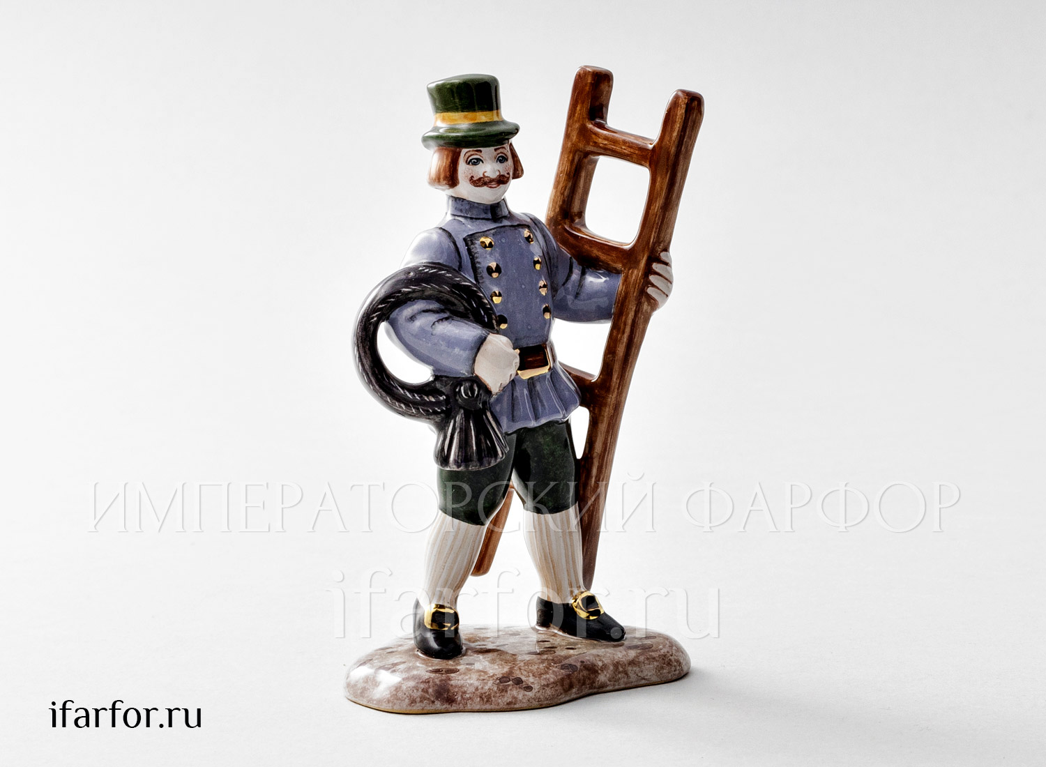 Скульптура «Трубочист» Форма: Трубочист. Майолика. 70 x 120 мм.