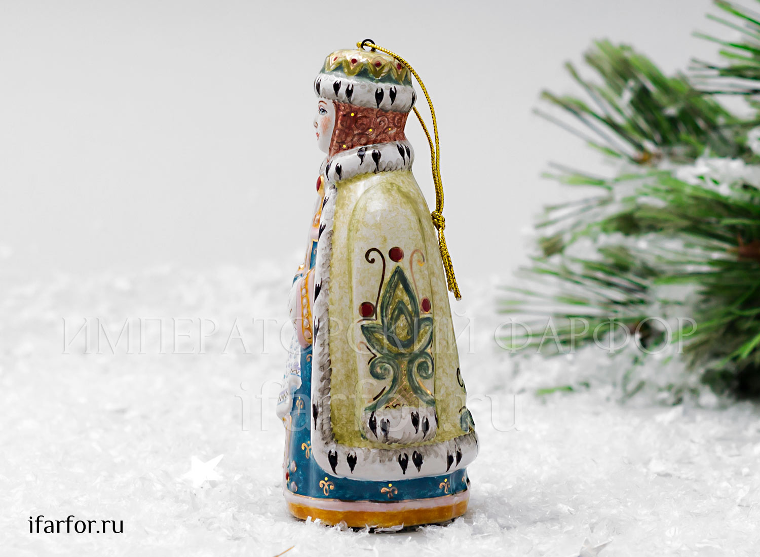 Елочная игрушка «Царица» Форма: Царица. Майолика. 70 x 60 x 125 мм.