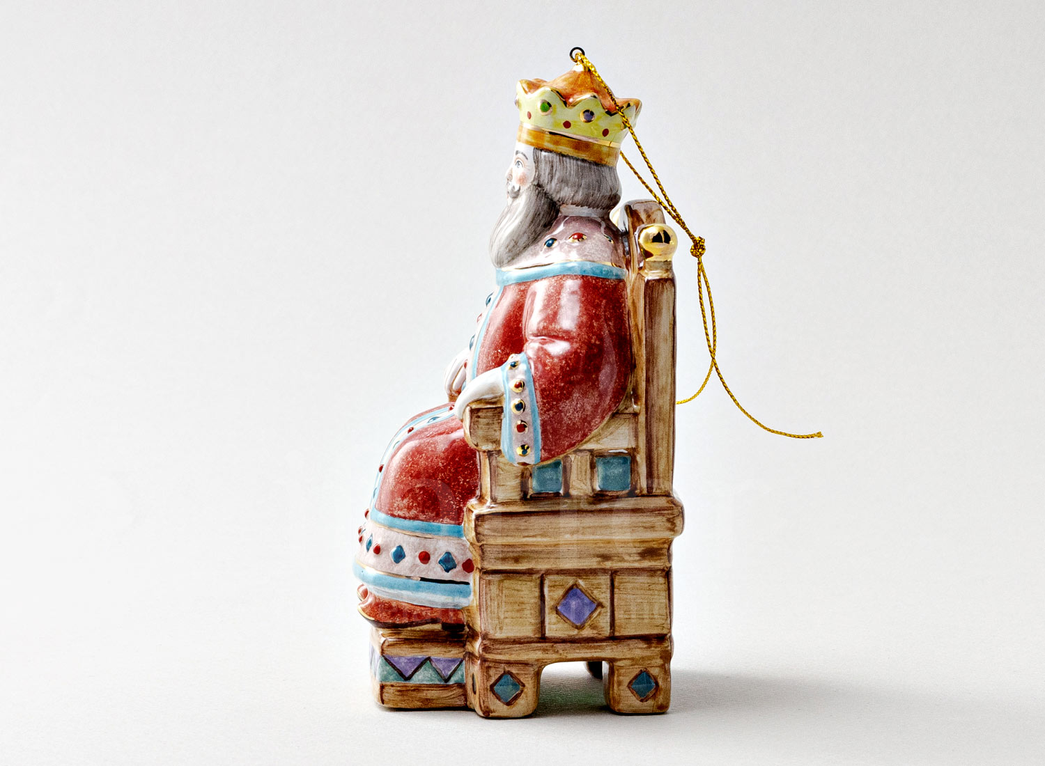 Елочная игрушка «Царь Салтан» Форма: Царь Салтан. Майолика. 75 x 150 мм.