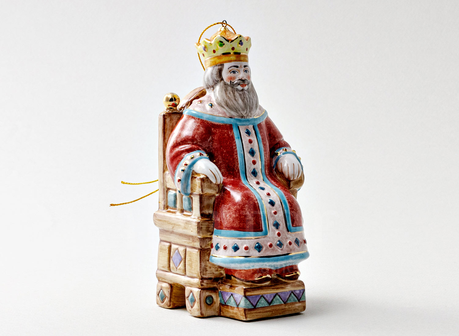 Елочная игрушка «Царь Салтан» Форма: Царь Салтан. Майолика. 75 x 150 мм.