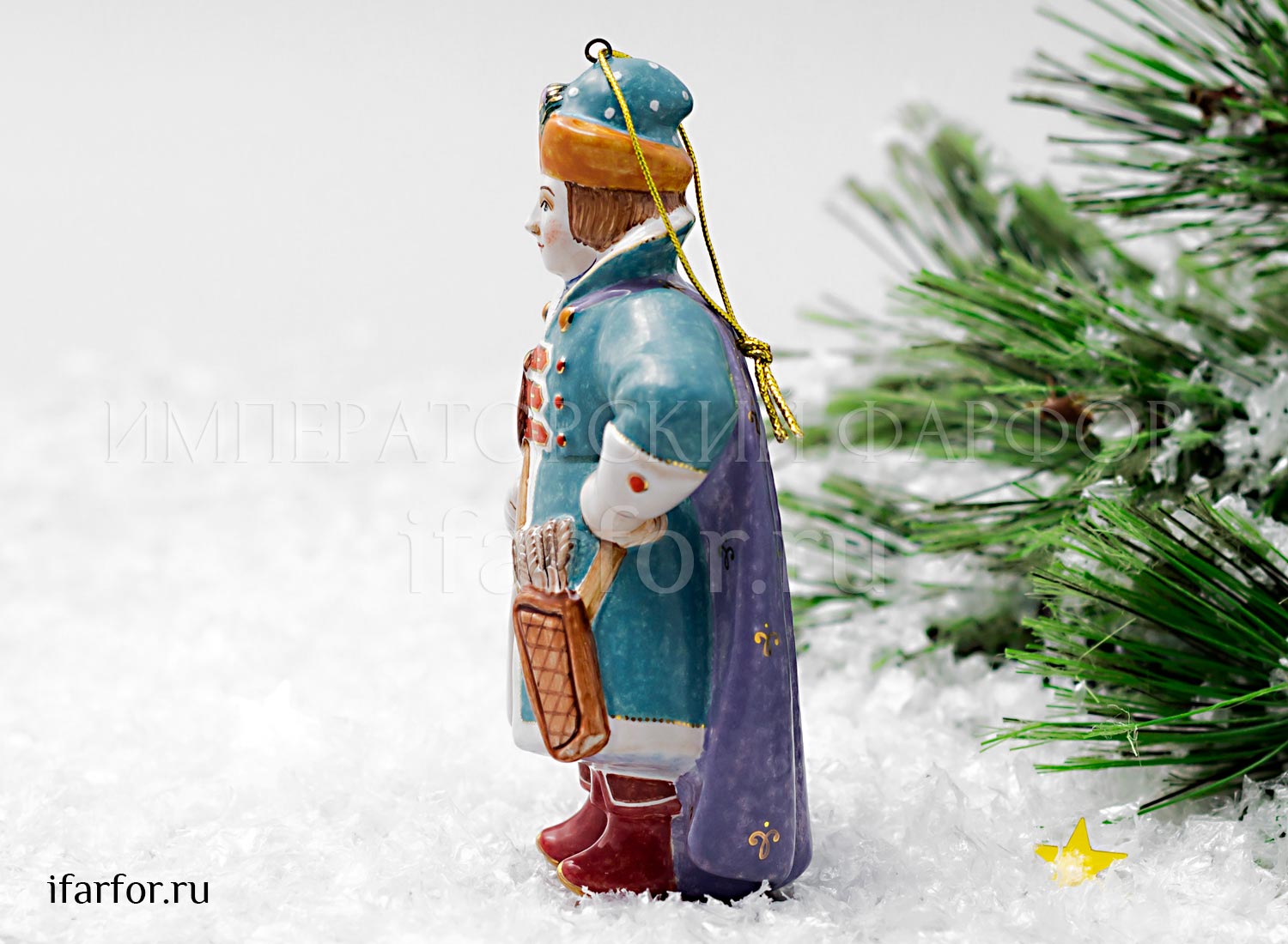 Елочная игрушка «Гвидон» Форма: Гвидон. Майолика. 80 x 160 мм.