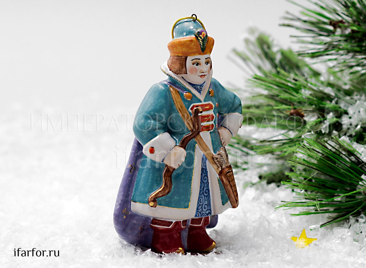Елочная игрушка «Гвидон» Форма: Гвидон. Майолика. 80 x 160 мм.
