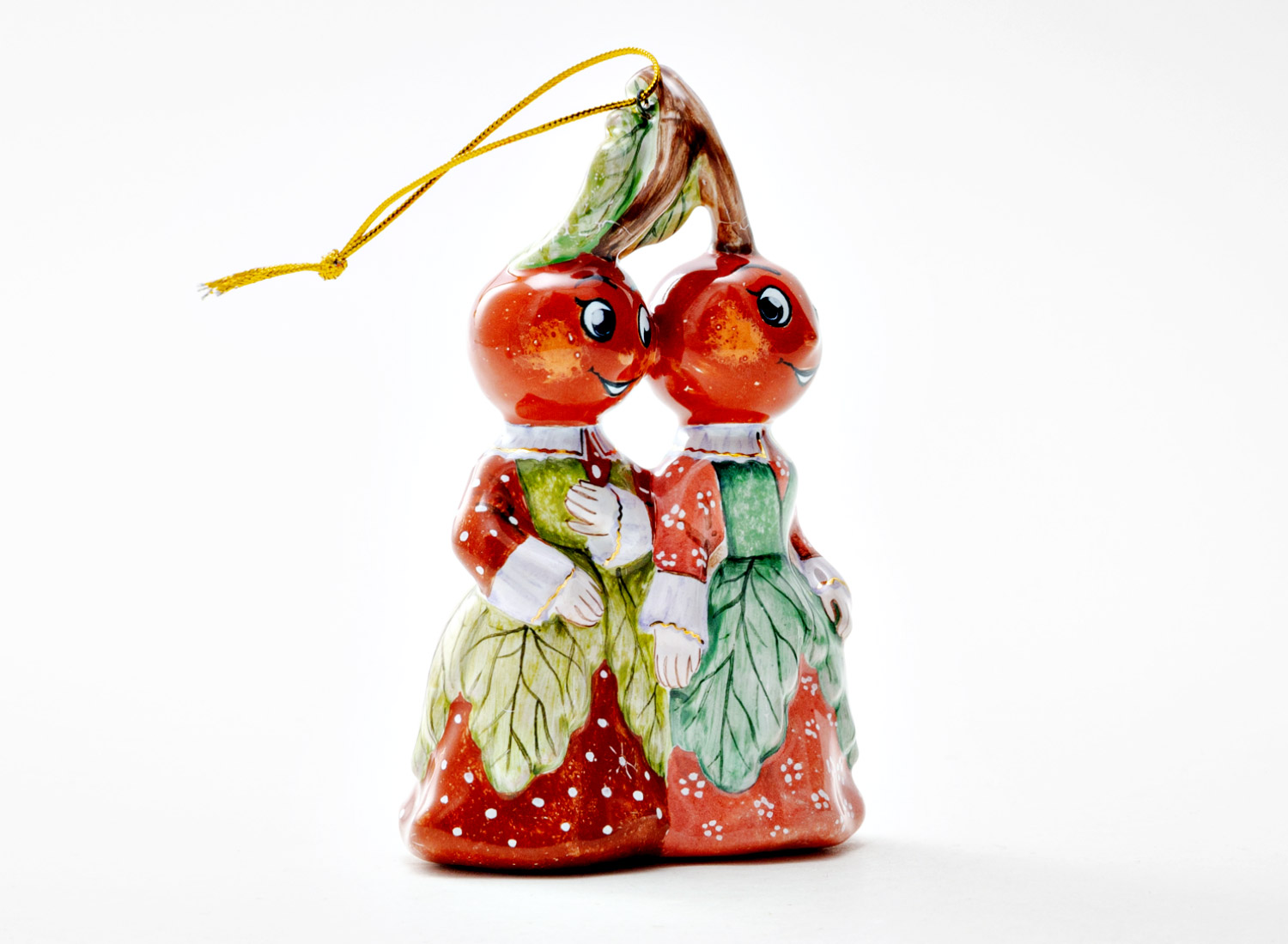 Елочная игрушка «Графини Вишни 1» Форма: Графини Вишни 1. Майолика. 75 x 110 мм.