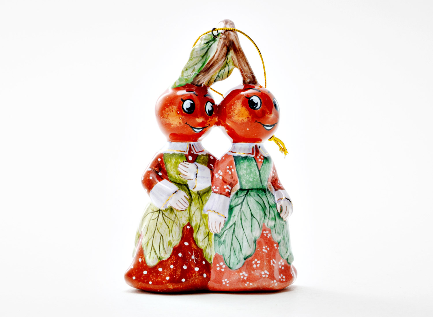 Елочная игрушка «Графини Вишни 1» Форма: Графини Вишни 1. Майолика. 75 x 110 мм.