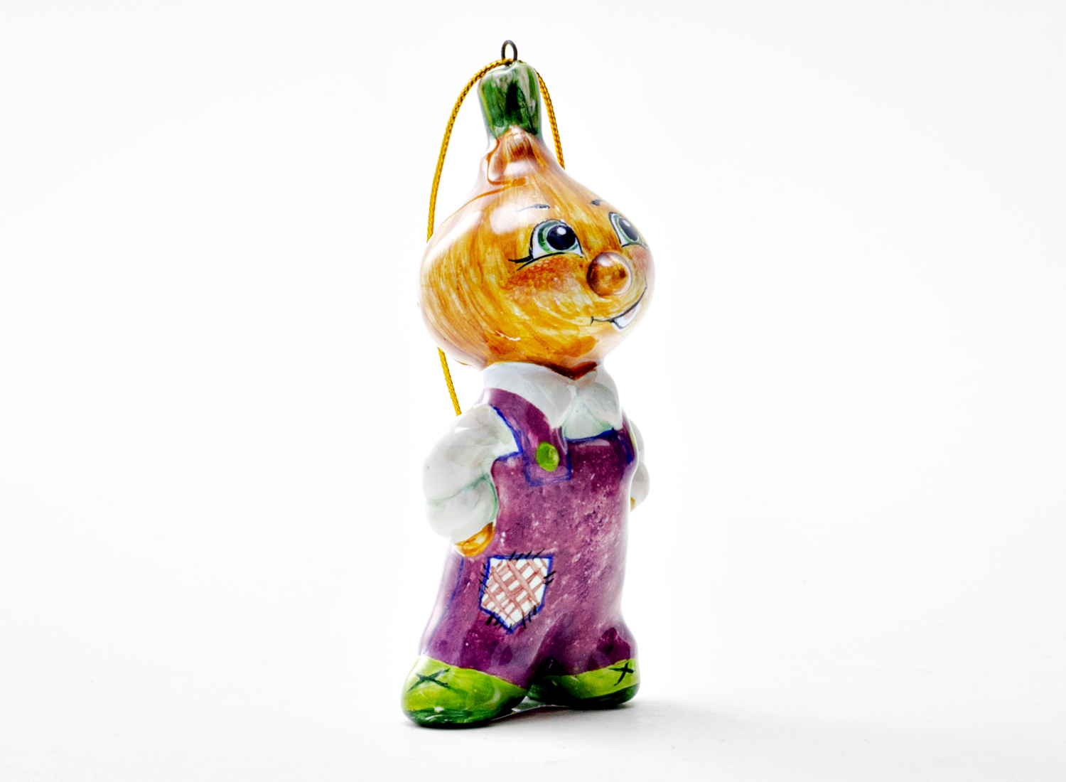 Елочная игрушка «Чиполлино 4» Майолика. 35 x 85 мм.