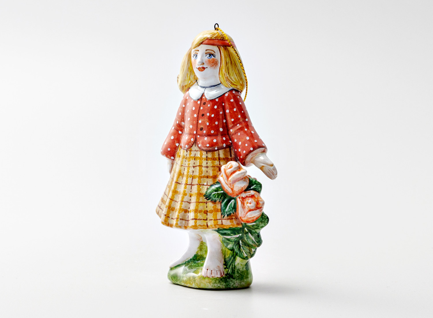 Елочная игрушка «Герда» Форма: Герда. Майолика. 75 x 130 мм.