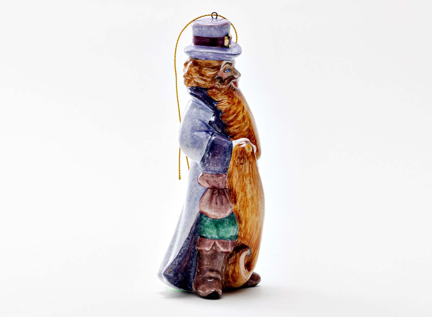Елочная игрушка «Золотой ключик. Карабас Барабас» Майолика. 85 x 140 мм.