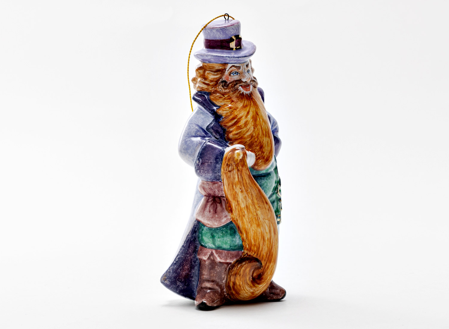 Елочная игрушка «Золотой ключик. Карабас Барабас» Майолика. 85 x 140 мм.