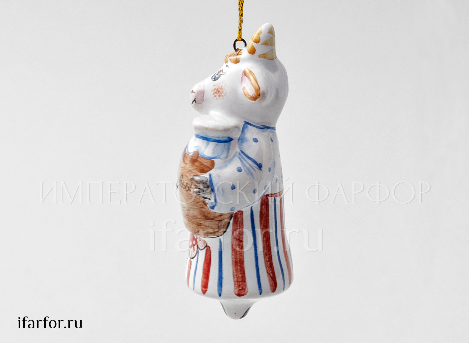 Елочная игрушка «Корова На здоровье» Форма: Корова На здоровье. Майолика. 40 x 80 мм.