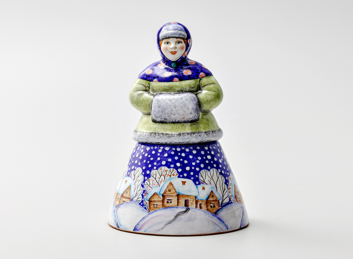 Шкатулка «Шкатулка-секрет Зима» Форма: Шкатулка-секрет Зима. Майолика. 100 x 140 мм.