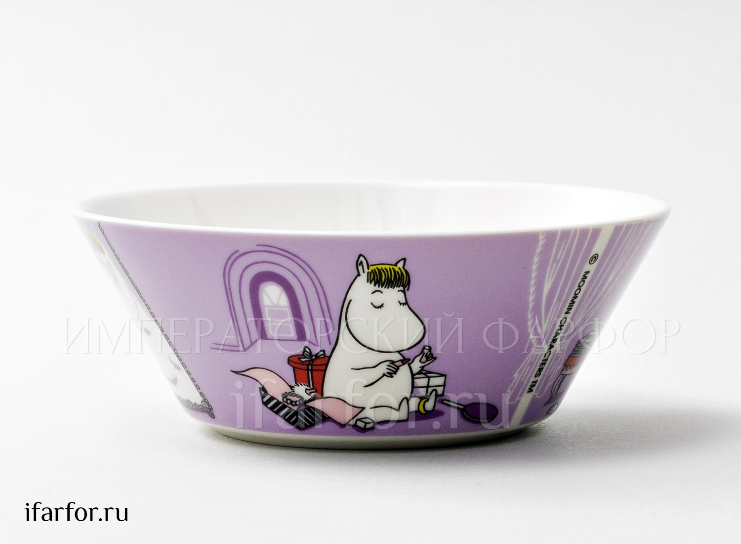 Пиала «Фрекен Снорк (сиреневая)» Форма: Arabia MOOMIN. Фарфор. 150 мм.