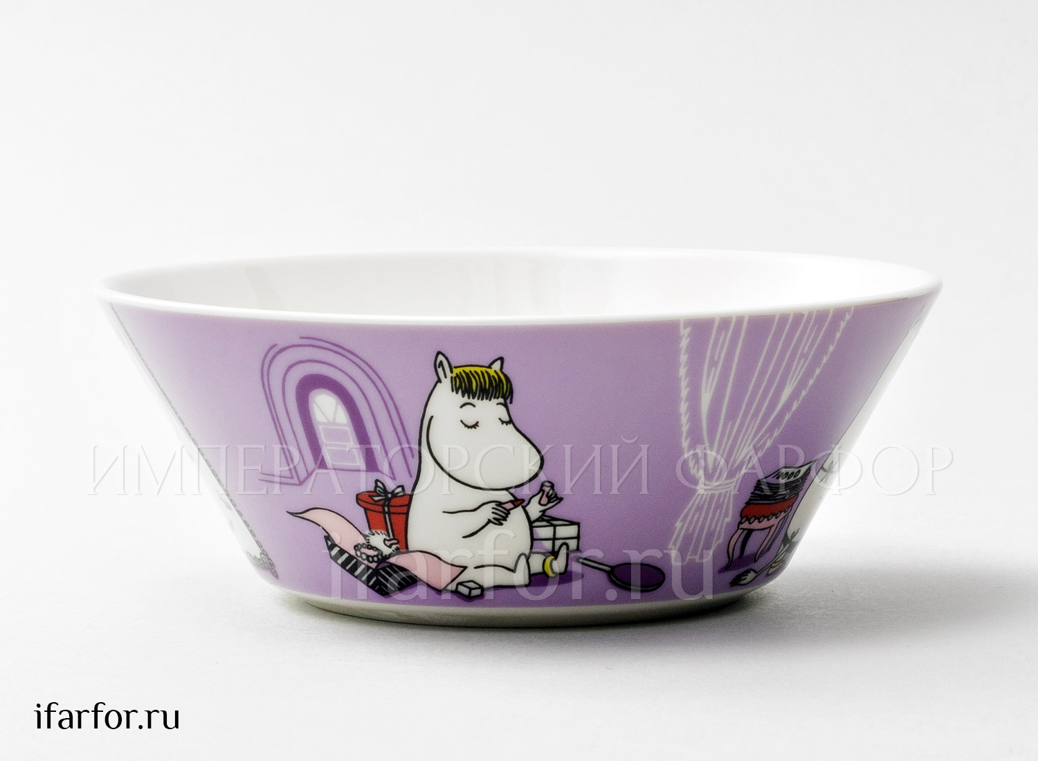 Пиала «Фрекен Снорк (сиреневая)» Форма: Arabia MOOMIN. Фарфор. 150 мм.