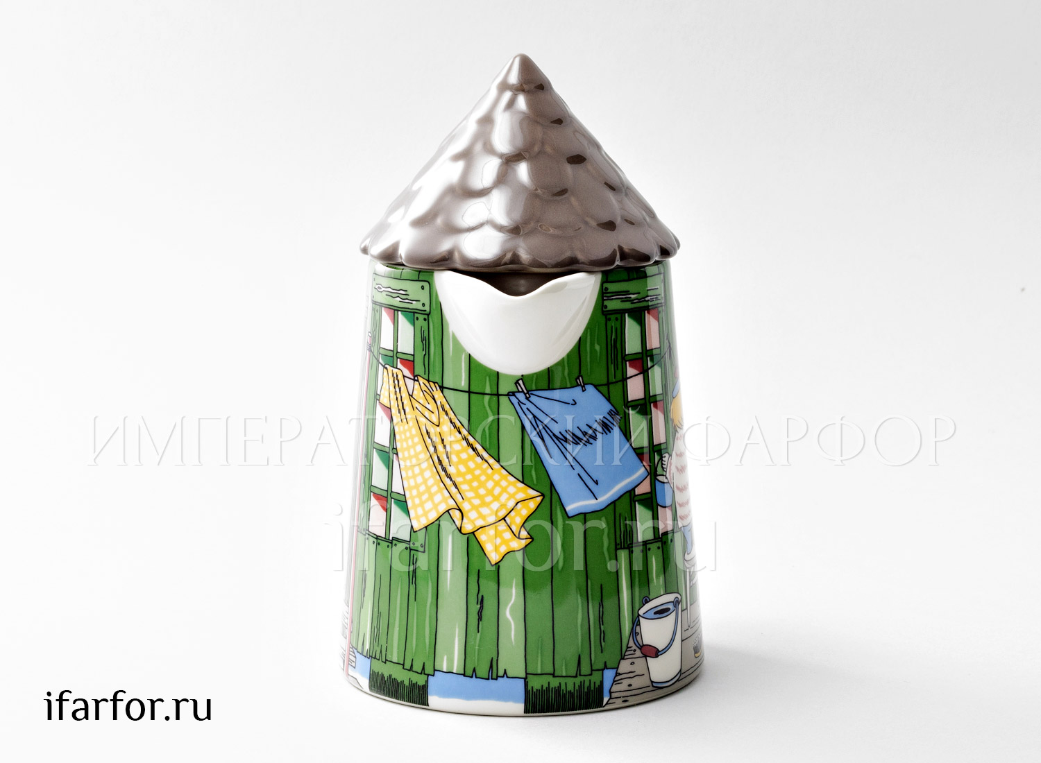 Кувшин с крышкой «Купальня» Форма: Arabia MOOMIN. Фарфор. 125 x 123 x 205 мм.
