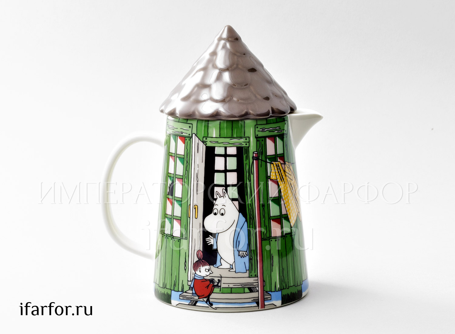 Кувшин с крышкой «Купальня» Форма: Arabia MOOMIN. Фарфор. 125 x 123 x 205 мм.