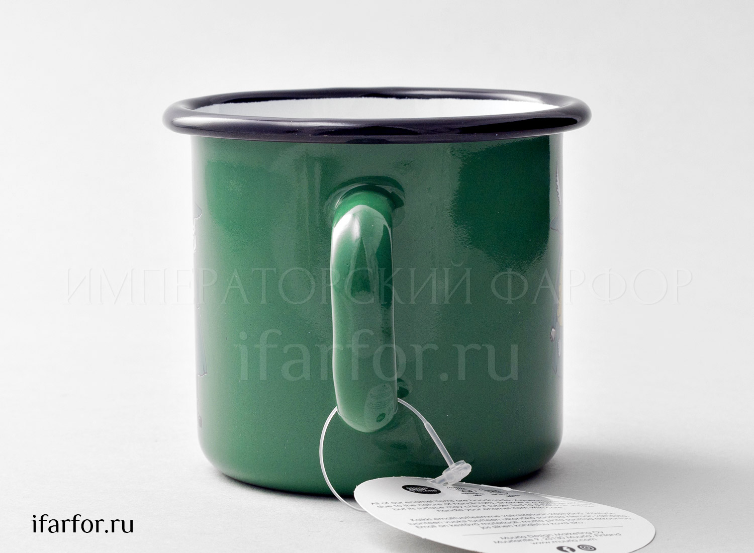 Кружка «Retro Снусмумрик (зеленая)» Металл  эмалированный. 370 мл.