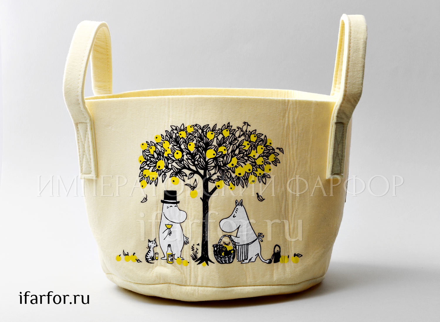 Корзина для хранения «Яблоки» Форма: Arabia MOOMIN. Текстиль, ПВХ