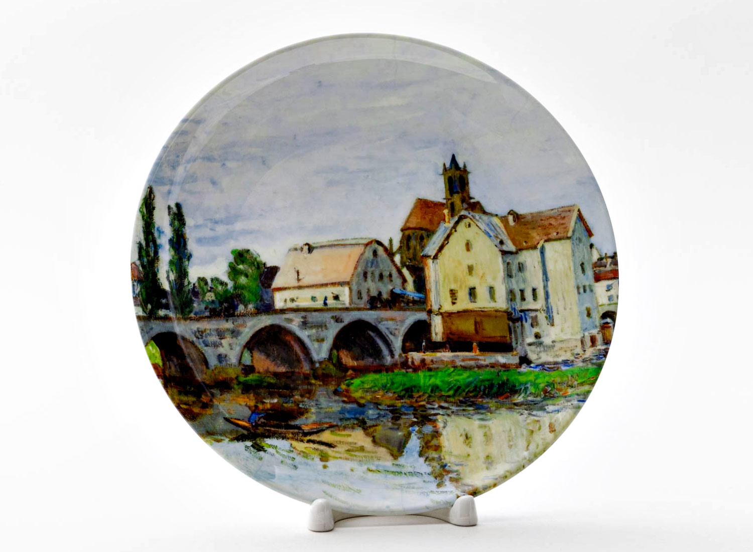 Декоративная тарелка «Moret-sur-Loing, Grey Weather, 1892» Фарфор. 200 мм.