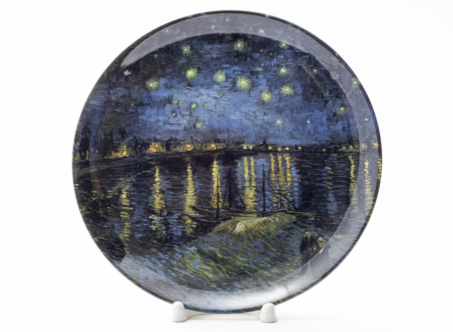 Декоративная тарелка «Звёздная ночь над Роной» Фарфор. 200 мм.