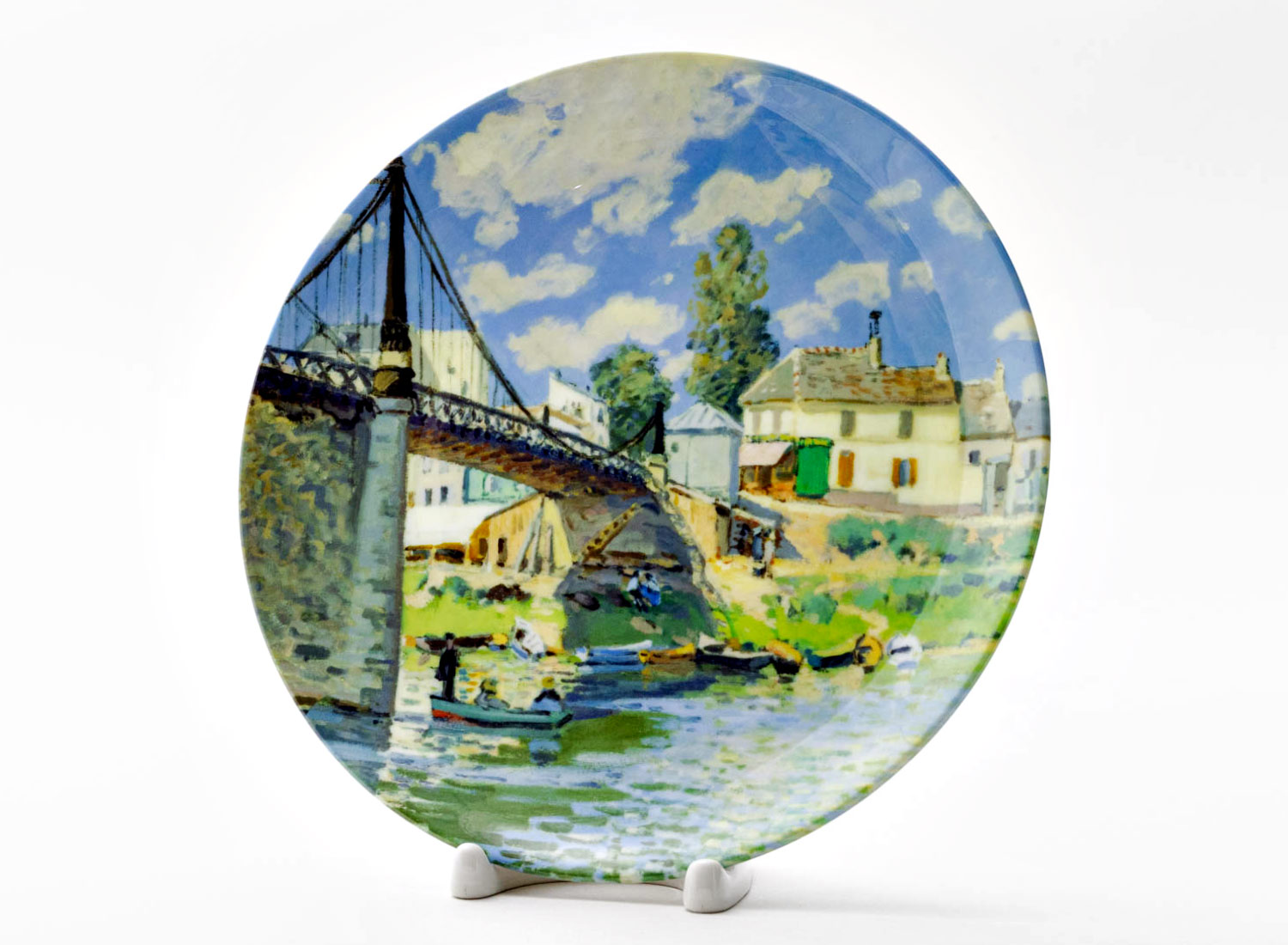 Декоративная тарелка «Bridge at Villeneuve-la-Garenne» Фарфор. 200 мм.