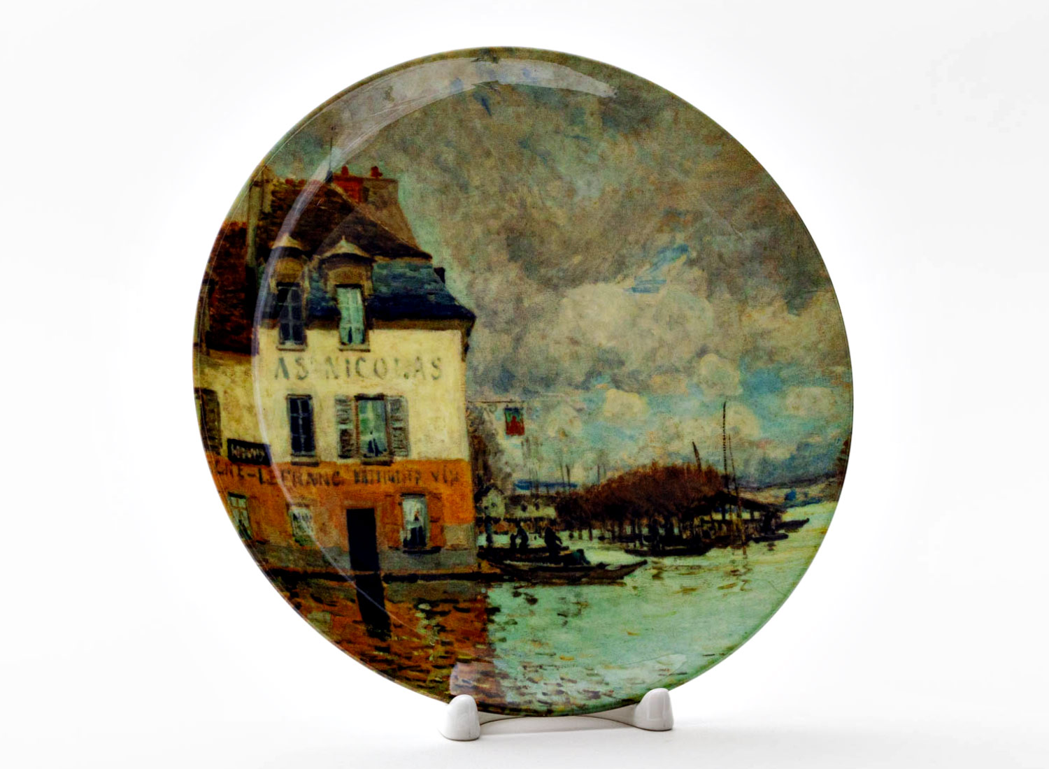 Декоративная тарелка «Flooding at Port Marly Sun» Фарфор. 200 мм.