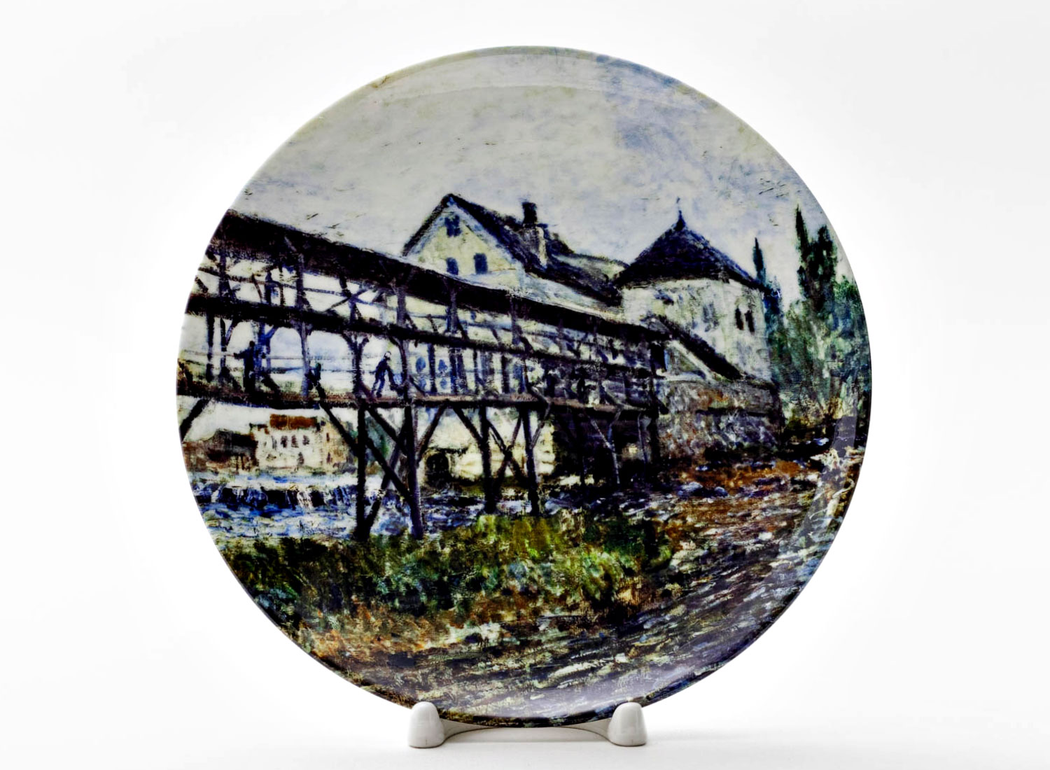 Декоративная тарелка «Provenchers mill at Moret» Фарфор. 200 мм.
