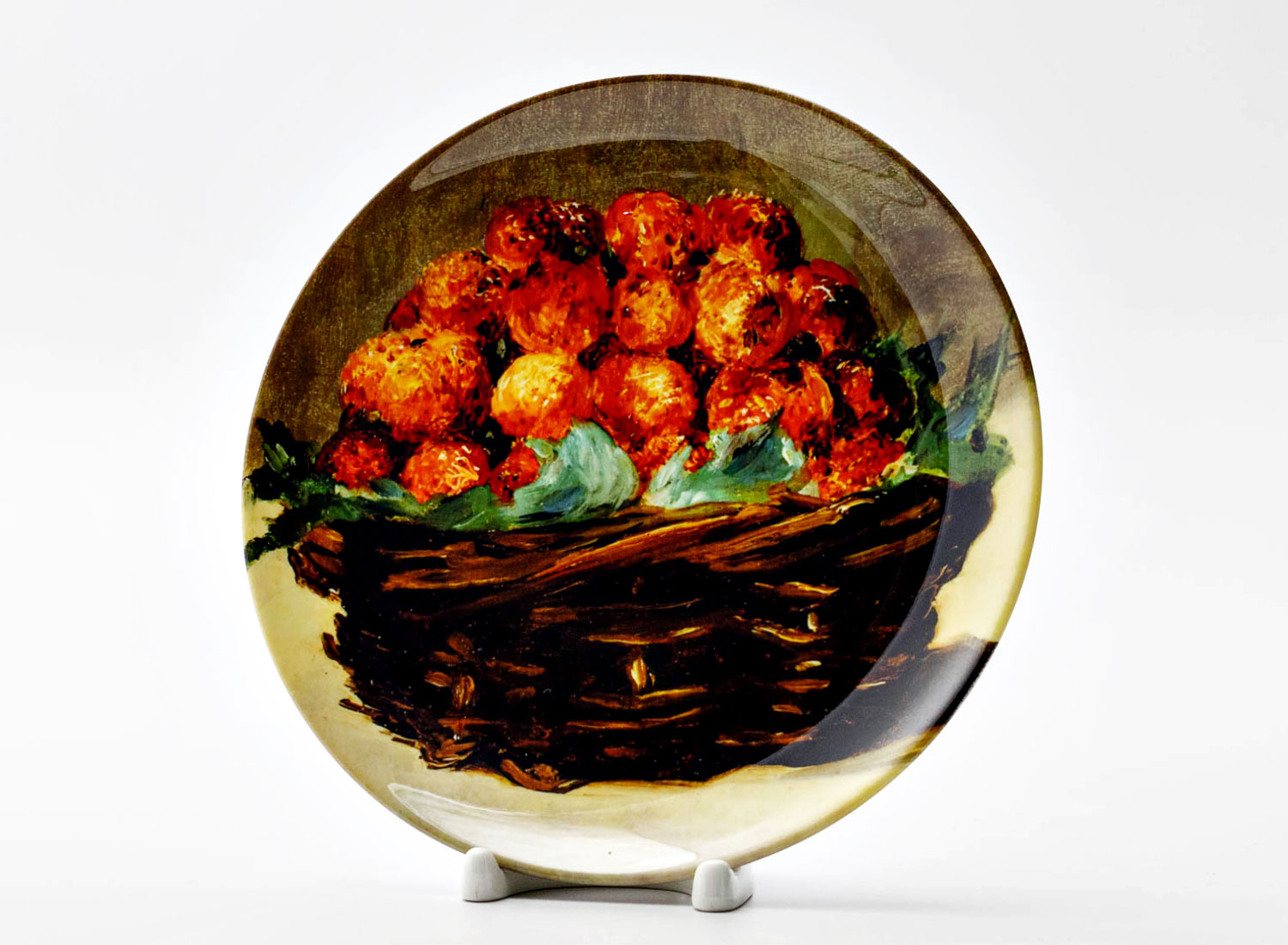Декоративная тарелка «Корзина с клубникой» Фарфор. 200 мм.