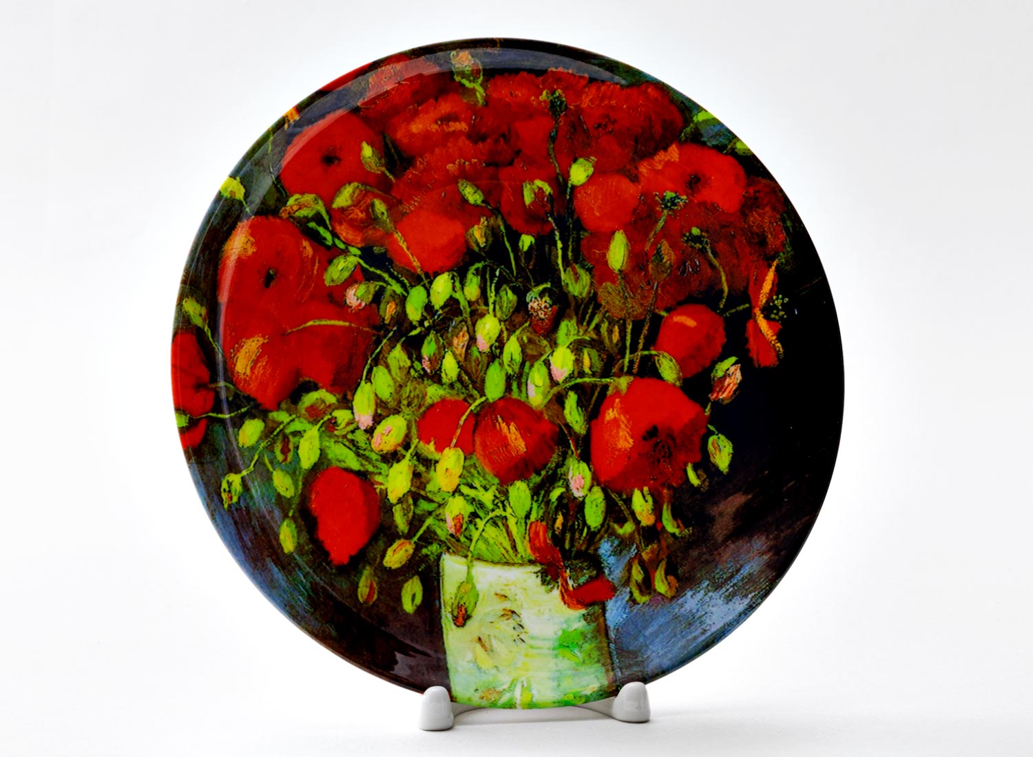 Декоративная тарелка «Ваза с красными маками»