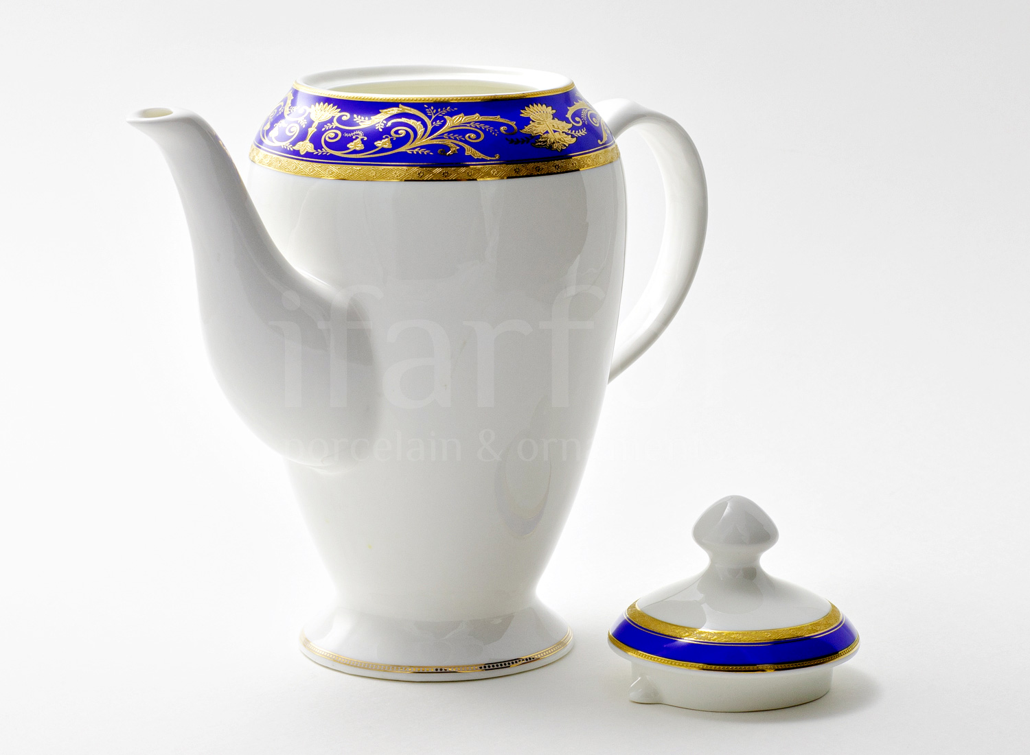 Чайник заварочный «Кобальт» Форма: Империал. Костяной фарфор. 1200 мл.